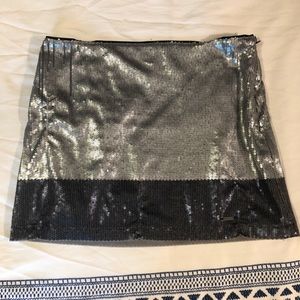 Silver/ Grey Sequin Mini Skirt
